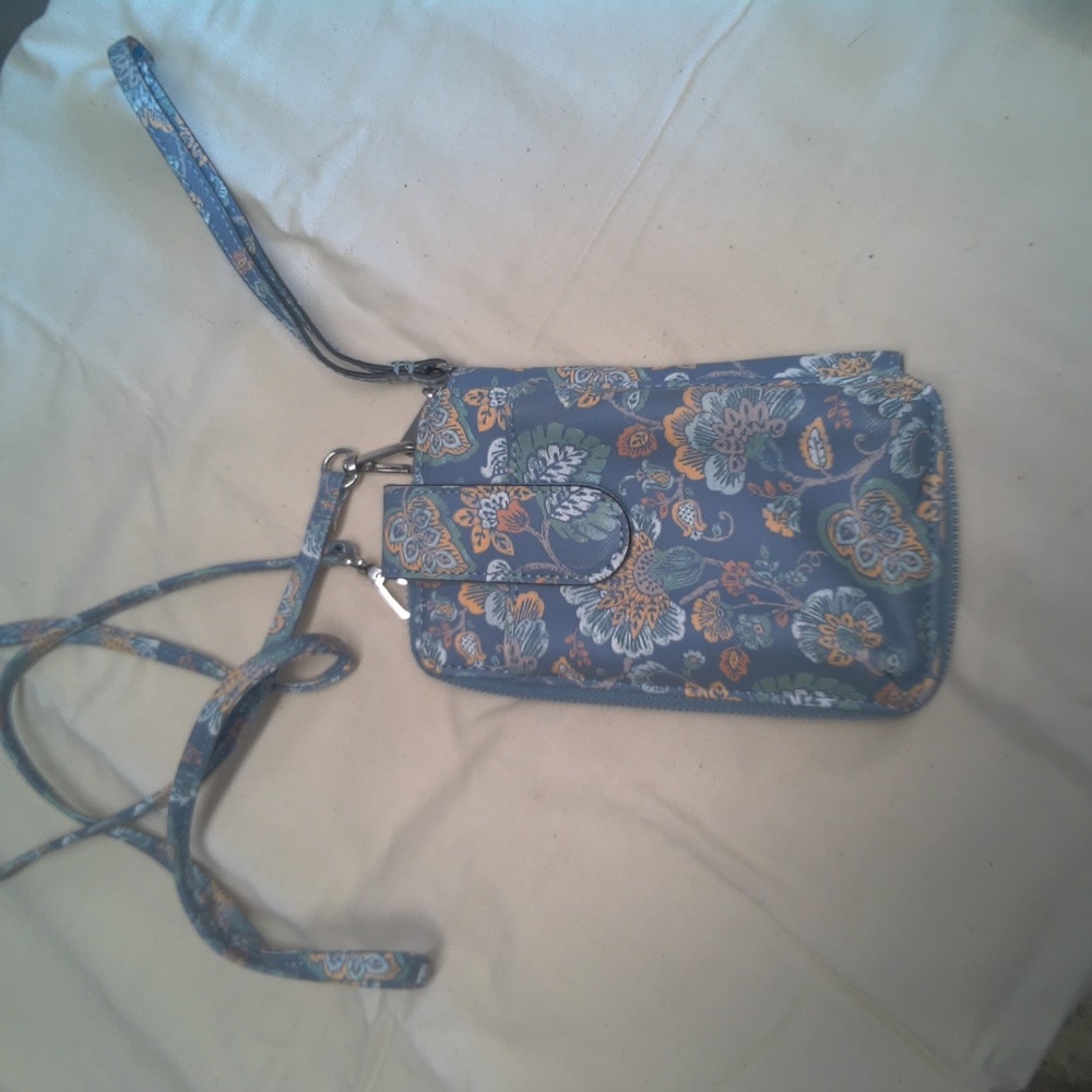 Guang Tong Blue floral crossbody purse